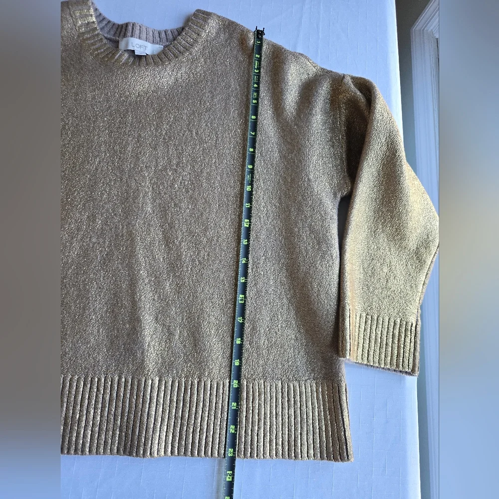LOFT Shiny Gold Crew Neck‎ Sweater Scandigirl Fairycore